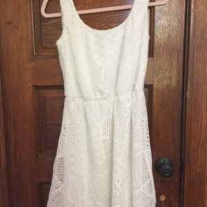 AUX White Lace Midi Summer Dress